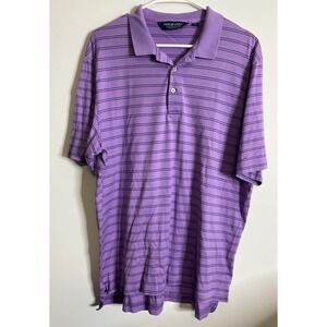 Ralph Lauren Polo Golf Purple Striped 100% Pima Cotton Large